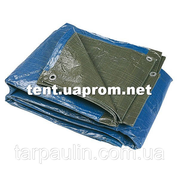 Тент Тарпаулін 150 г/м2 ущільнений 2*3 хакі/синій, фото 1