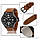 Skmei 9115 Profi чорні з коричневим ремінцем чоловічі класичні годинник, фото 4