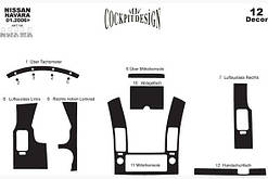 Накладки на торпеду (12 деталей) Nissan Navara 2006-2015 (декор панелі Нісан Навара)