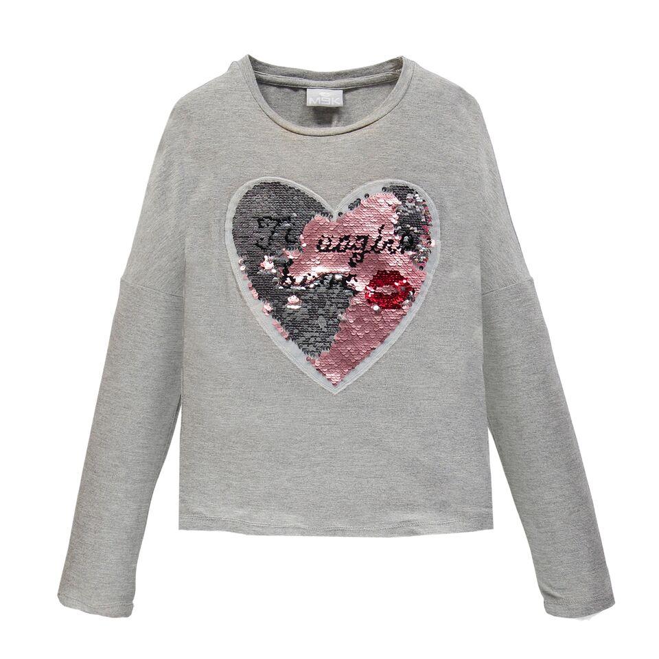 Лонгслів з паєтками для дівчинки Mek 183MIFL007-845 сірий 128-170, фото 1