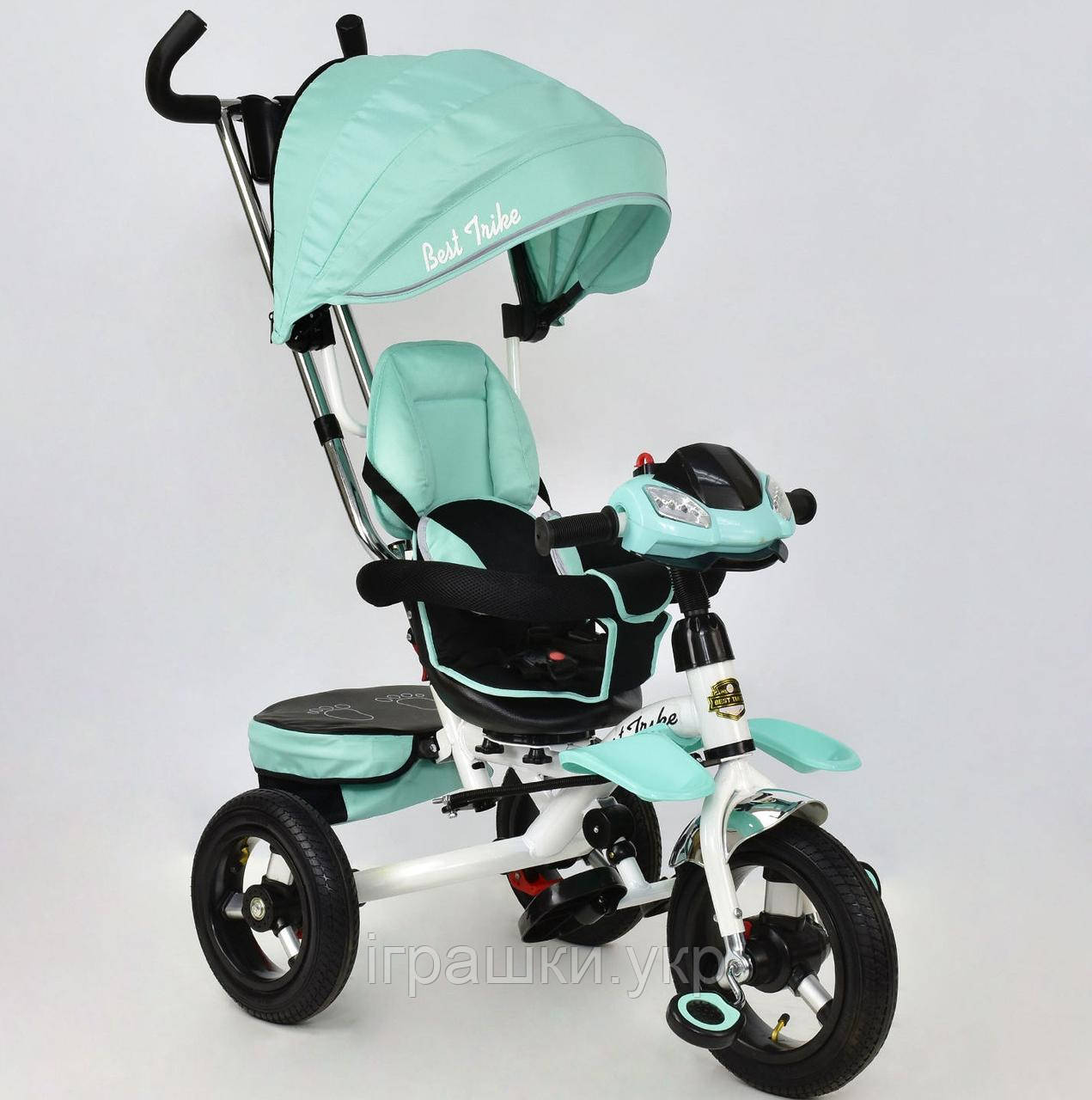 Триколісний дитячий велосипед Best Trike 6699 бірюзовий, надувні колеса