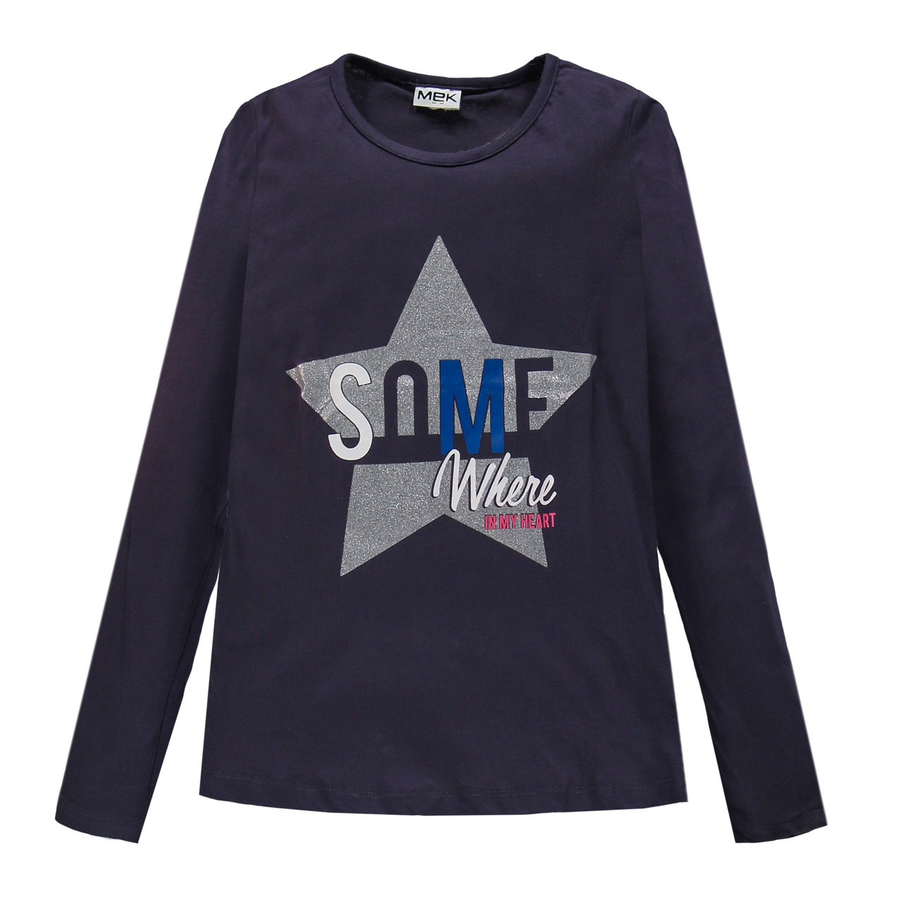 Лонгслів для дівчинки Mek 183MIFL020-281 синій 128-170