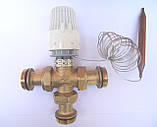 Термостатичний 3-ходовий зонний клапан із функцією поділу та змішування потоку (1") +термоголовка з датчиком, фото 4