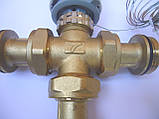 Термостатичний 3-ходовий зонний клапан із функцією поділу та змішування потоку (1") +термоголовка з датчиком, фото 5