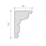 Карниз з гіпсу, гіпсовий карниз к-1   h135x95 мм, фото 2