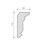 Карниз з гіпсу, гіпсовий карниз к-13 һ118х40 мм., фото 2