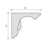 Карниз з гіпсу, гіпсовий карниз к-23 һ70х80 мм., фото 3