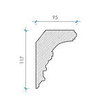Карниз з гіпсу, гіпсовий карниз к-27 һ117х95 мм., фото 2