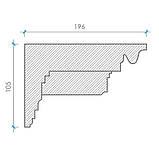 Карниз з гіпсу, гіпсовий карниз к-34 һ105х196 мм., фото 3