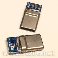 Вилка на провод 24pin TYPE-C USB 3.1 Plug connector, with welding, male