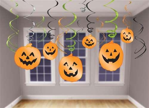 Спираль фольга тыквы 12 шт halloween оригинальный подарунок прикольный, фото 1