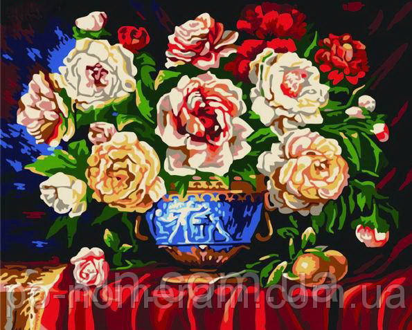 Набір для малювання картин за номерами Menglei G074 Різнокольорові чайні троянди колір 40 х 50 см 950 квіти, фото 1