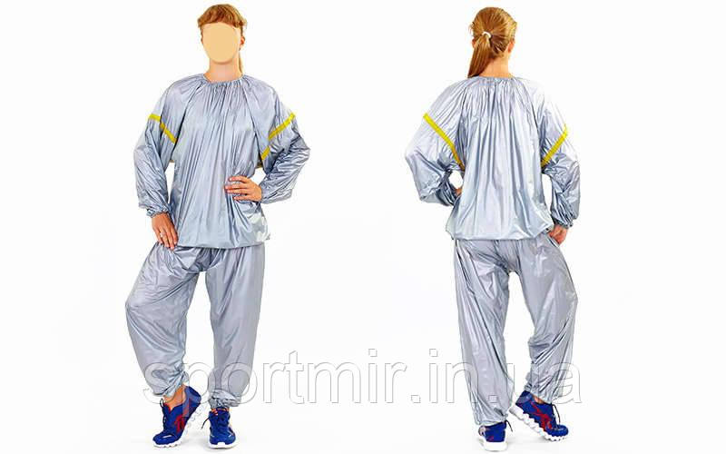 Костюм для схуднення (вагонка) Sauna Suit ST-2122 (PVC, р-р L-3XL-50-58, сірий), фото 1