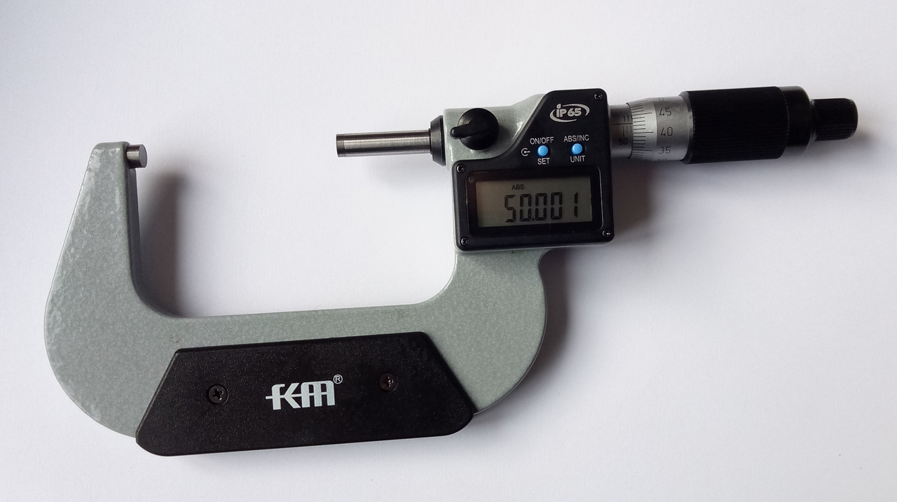 Мікрометр цифровий KM-2133-75 / 0.001 (50-75 мм) у водозахищеному металевому корпусі IP 65