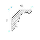 Карниз з гіпсу, гіпсовий карниз к-41 һ155х135 мм., фото 2