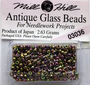 03036 бісер Mill Hill, 11/0 Cognac Antique Glass Beads, фото 1