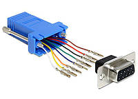 Перехідник обладнання COM(DB9)-RJ45 UTP5e F/F Delock (70.06.5430) Assemble Kit (RS232 over TP)