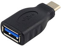Перехідник обладнання USB Type-C-3.0A M/F Lucom (78.01.9008) (USB3.0) адаптер OTG Black