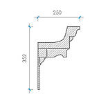 Карниз з гіпсу, гіпсовий карниз к-47 һ352х250 мм., фото 2