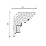 Карниз з гіпсу, гіпсовий карниз к-49 һ85х81 мм., фото 2