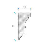 Карниз з гіпсу, гіпсовий карниз к-56 һ55х25 мм., фото 2