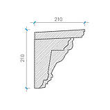 Карниз з гіпсу, гіпсовий карниз к-63а һ210х210 мм., фото 3