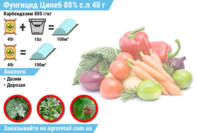 Фунгицид Цинеб 80% с.п 40 г (ID#231698932), цена: 14.06 ₴, купить на ...