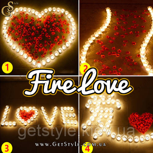 Романтичний набір світильників — "Fire Love" — 100 шт.