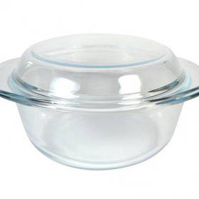 Каструля скляна кругла жароміцна з кришкою V 2200 мл (шт)