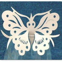 Декор бумажный ажурный для бокалов в форме бабочки (уп 20 шт)