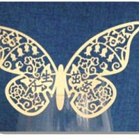 Декор бумажный ажурный для бокалов в форме бабочки 73*110 мм (уп 20 шт)