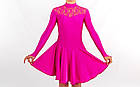 Плаття Рейтингове довгий рукав UR DR-1494-P (біфлекс,р RUS-32-42,рост 122-164см, маліновий), фото 3