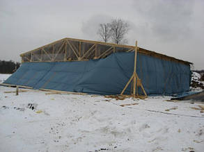 Применение тентов для строительных работ, строительство ЖК "Зверинецкий", г.Киев 12