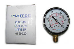Вакуумметр гліцериновий MAITEC (1/4") -1 - 0 бар