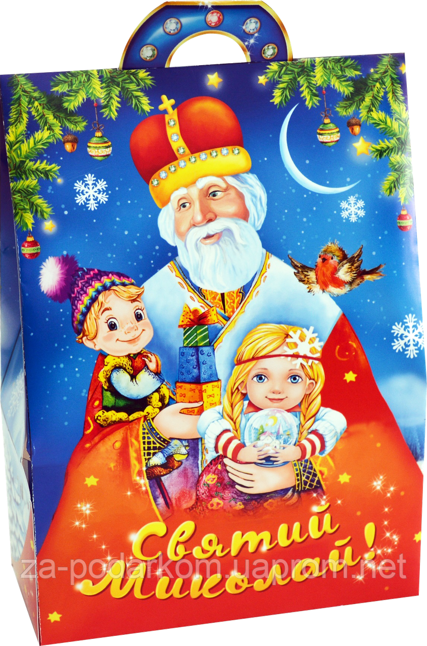 Упаковка на Святого Миколая дитяча "Хатинка" для солодощів цукерок 400-500 г