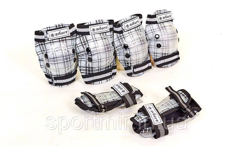 Захист дитячий наколінники, налокітники, рукавички ZEL SK-4678BK CANDY (р-р S-L-8-15 років, чорний), фото 1