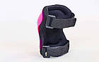 Захист дитячий наколінники, налокітники, рукавички SK-6328BKP-M (р-р M-8-12 років, чорний-рожевий), фото 4