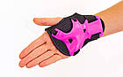 Захист дитячий наколінники, налокітники, рукавички SK-6328BKP-M (р-р M-8-12 років, чорний-рожевий), фото 6