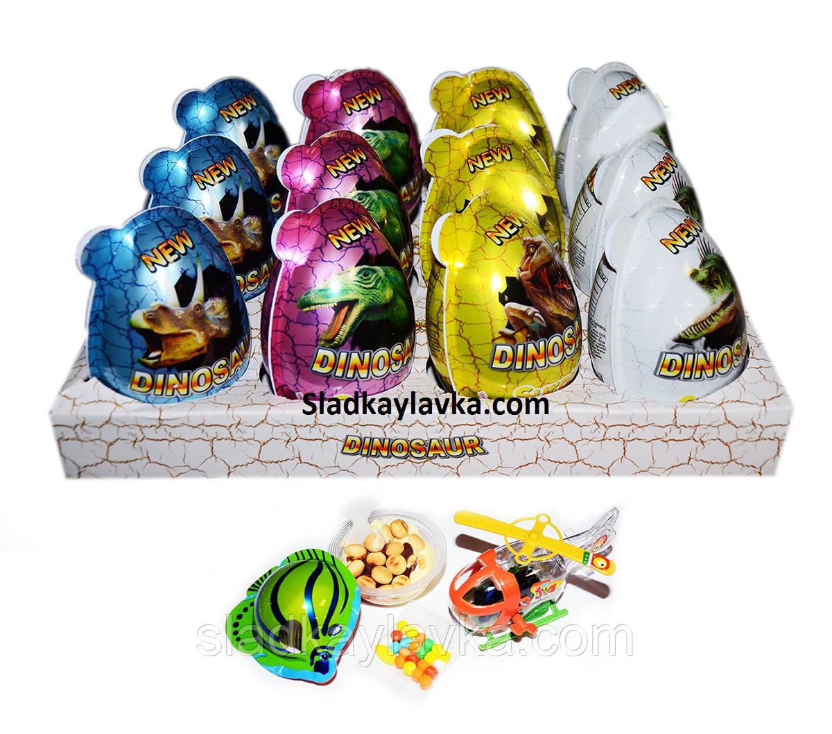 Яйце шоколадне пластикове Toy Egg Max Dinosaur 12 шт., 15 г (China), фото 1