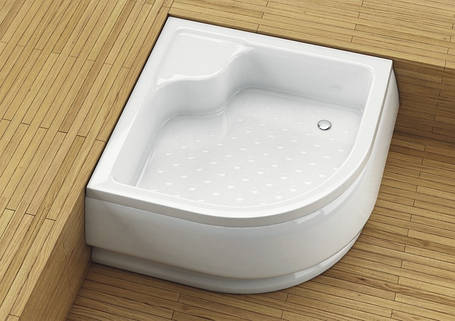 Напівкруглий душовий піддон Aquatorm Standard глибокий із сидінням 80x80, фото 1