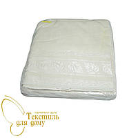 Простирадло махрове, смужка листя, білий