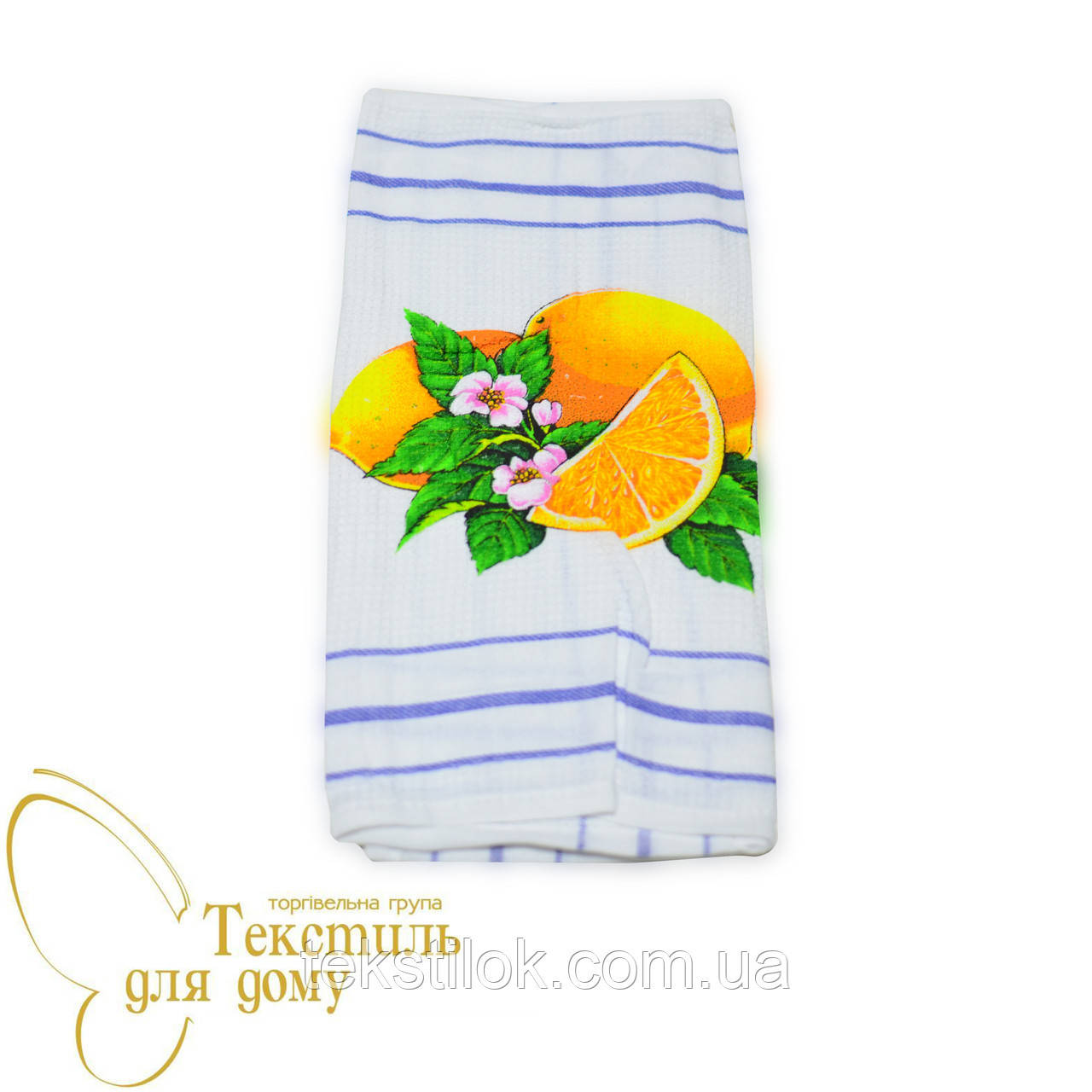 Рушник кухонний вафельний 30*50 фрукти, фото 1
