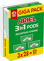 Капсулы для стирки универсального белья Ariel Mountain Spring Pods 3 в 1 84 шт