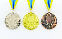 Заготівка медалі спортивної зі стрічкою RESULT d-6,5 см C-4331 (метал, 30 g, 1-золото, 2-срібло, 3-бронза)