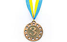 Медаль спортивна зі стрічкою WIN d-6,5см C-6405 (метал,1-золото,2-срібло,3- бронза d-6,5sм, 38g), фото 5