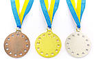 Медаль спортивна зі стрічкою WIN d-6,5см C-6405 (метал,1-золото,2-срібло,3- бронза d-6,5sм, 38g), фото 2