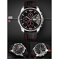 Skmei 9106 spider черные с красным мужские классические часы, цена