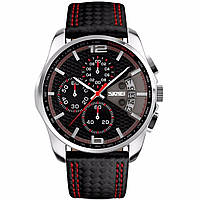 Skmei 9106 spider черные с красным мужские классические часы