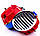 Сигнал звуковий «равлик» 12V 2-тоновий Elegant Compact  EL 100 730 червоно-синій, кришка хром, фото 2