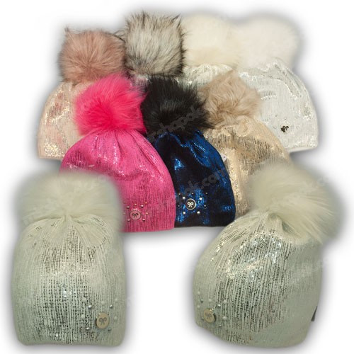 ОПТ Шапка з фольгованим напиленням, 48-50 (5 шт./набір), фото 1